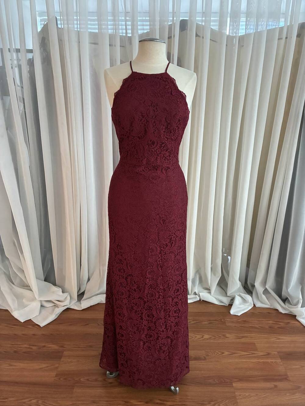 NEW DESSY women's adjustable straps dress in burgundy
